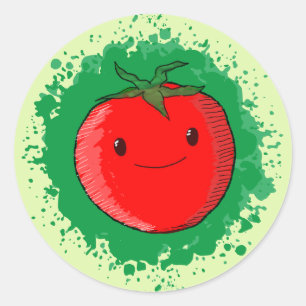 Cute Cartoon Tomato Ronde Sticker