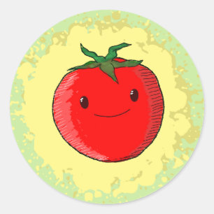Cute Cartoon Tomato Ronde Sticker