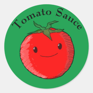 Cute Cartoon Tomato Ronde Sticker