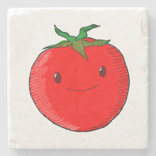 Cute Cartoon Tomato Stenen Onderzetter