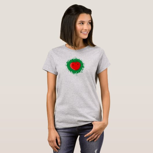 Cute Cartoon Tomato T-shirt (Voorkant volledig)