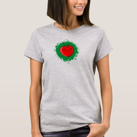 Cute Cartoon Tomato T-shirt (Voorkant)