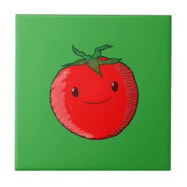Cute Cartoon Tomato Tegeltje