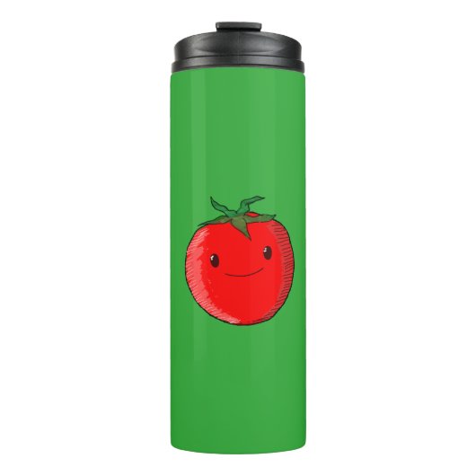 Cute Cartoon Tomato Thermosbeker (Voorkant)