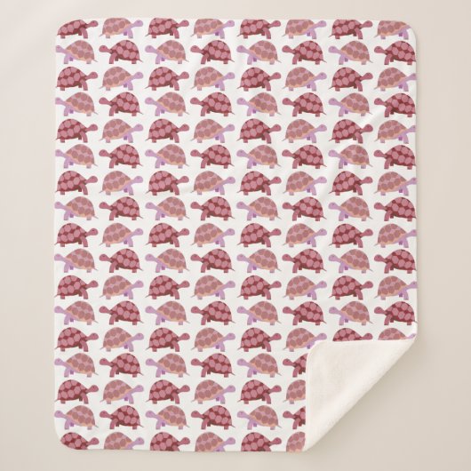 Cute Cartoon Tortoise Pattern Sherpa Deken (Voorkant)