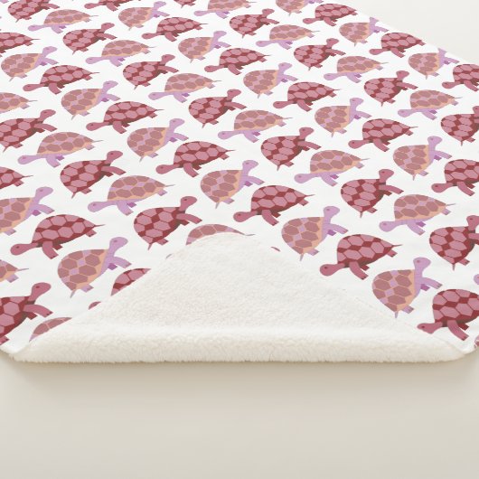 Cute Cartoon Tortoise Pattern Sherpa Deken (3/4)
