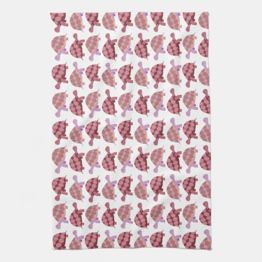 Cute Cartoon Tortoise Pattern Theedoek (Verticaal)