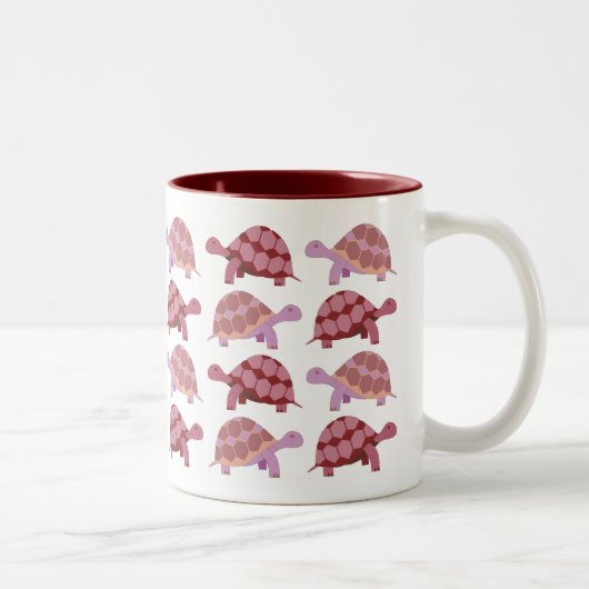 Cute Cartoon Tortoise Pattern Tweekleurige Koffiemok (Rechts)