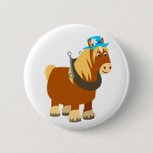 Cute Cartoon Trait Breton Horse Button Badge (Voorkant)