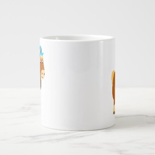 Cute Cartoon Trait Breton Horse Jumbo Mok (Voorkant)