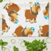 Cute Cartoon Trait Breton Horse Kitchen Towel Theedoek (Gevouwen)