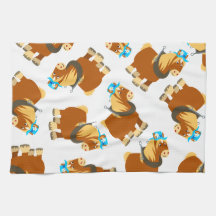Cute Cartoon Trait Breton Horse Kitchen Towel