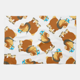 Cute Cartoon Trait Breton Horse Kitchen Towel Theedoek