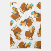 Cute Cartoon Trait Breton Horse Kitchen Towel Theedoek (Verticaal)