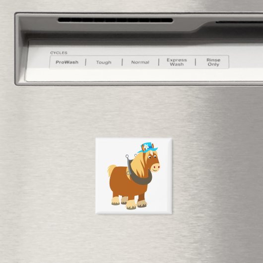 Cute Cartoon Trait Breton Horse Magnet (Insitu (Vaatwasser))
