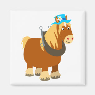 Cute Cartoon Trait Breton Horse Magnet