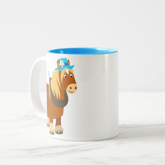 Cute Cartoon Trait Breton Horse Mok (Voorkant links)