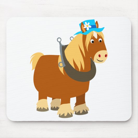 Cute Cartoon Trait Breton Horse Mousepad Muismat (Voorkant)