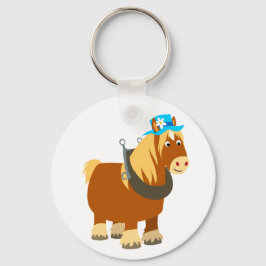 Cute Cartoon Trait Breton Horse Sleutelhanger