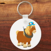 Cute Cartoon Trait Breton Horse Sleutelhanger (Voorkant)