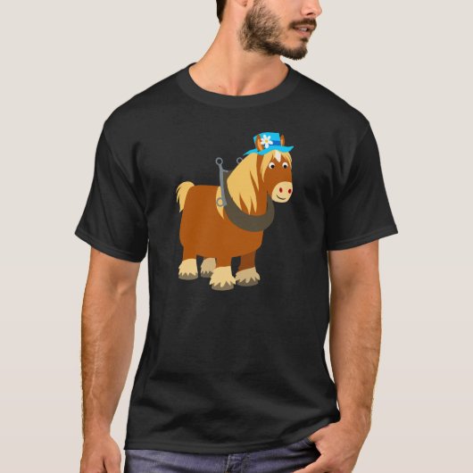 Cute Cartoon Trait Breton Horse T-Shirt (Voorkant)