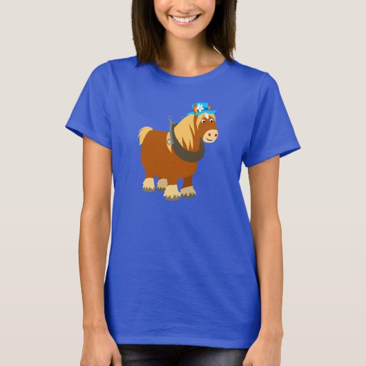 Cute Cartoon Trait Breton Horse Women T-Shirt (Voorkant)