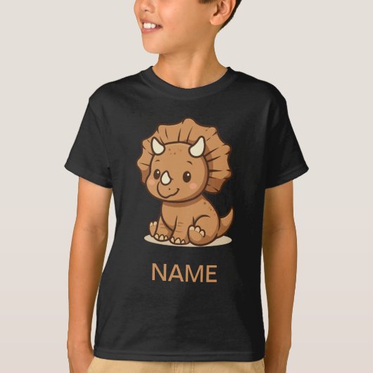 Cute Cartoon Triceratops Kinder T-Shirt (Voorkant)