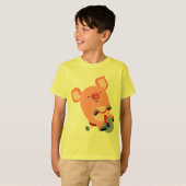 Cute Cartoon Tricycle Pig Children T-Shirt (Voorkant volledig)