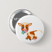 Cute Cartoon Trotting Cow Button Badge (Voorkant /achterkant)