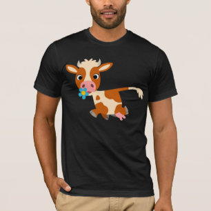 Cute Cartoon Trotting Cow T-Shirt
