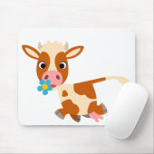 Cute Cartoon Trotting Koe Mousepad Muismat (Met muis)