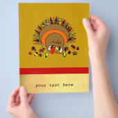 Cute Cartoon Turkey Business Flyer (Hand)