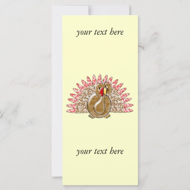 Cute Cartoon Turkey Damask Pattern (Voorkant)