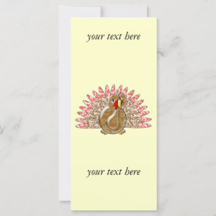 Cute Cartoon Turkey Damask Pattern