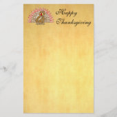 Cute Cartoon Turkey Damask Pattern Briefpapier (Voorkant)