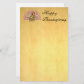 Cute Cartoon Turkey Damask Pattern Briefpapier (Voorkant / Achterkant)