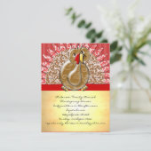 Cute Cartoon Turkey Damask Pattern Kaart (Staand voorkant)