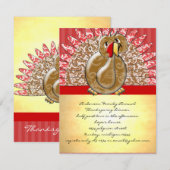 Cute Cartoon Turkey Damask Pattern Kaart (Voorkant / Achterkant)