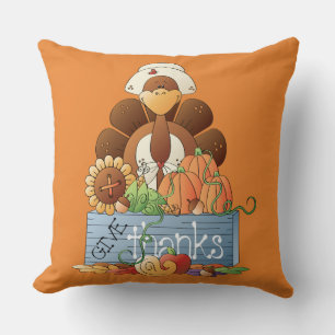 Cute Cartoon Turkey Sierkussen