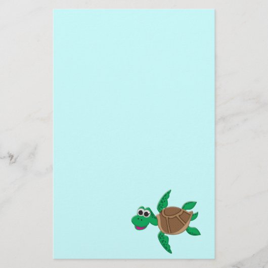 Cute Cartoon Turtle Briefpapier (Voorkant)