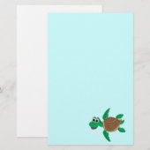 Cute Cartoon Turtle Briefpapier (Voorkant / Achterkant)