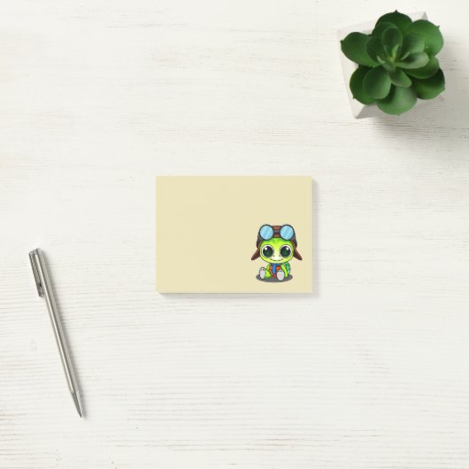 Cute Cartoon Turtle in Aviator Pet Post-it® Notes (Kantoor)