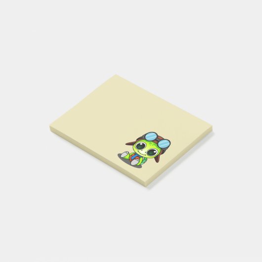 Cute Cartoon Turtle in Aviator Pet Post-it® Notes (Schuin)