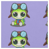 Cute Cartoon Turtle in Aviator Pet Stof (Close Up)