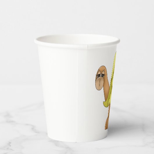 Cute Cartoon Turtle with Puffy Green Shell Papieren Bekers (Rechts)