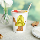 Cute Cartoon Turtle with Puffy Green Shell Papieren Bekers