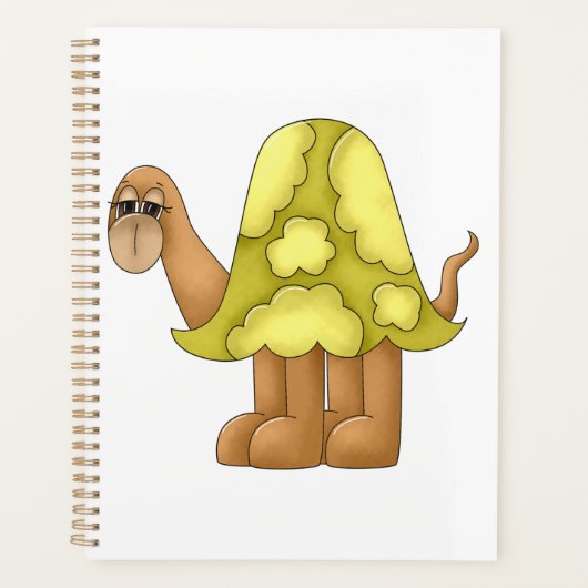 Cute Cartoon Turtle with Puffy Green Shell Planner (Voorkant)