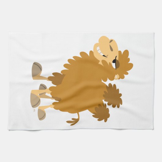 Cute Cartoon Two-Humped Camel Kitchen Towel Theedoek (Horizontaal)