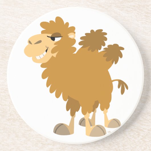 Cute Cartoon Two-Humped Camel Onderzetter (Voorkant)