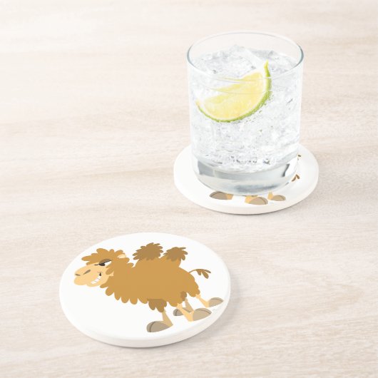 Cute Cartoon Two-Humped Camel Onderzetter (Zijkant)